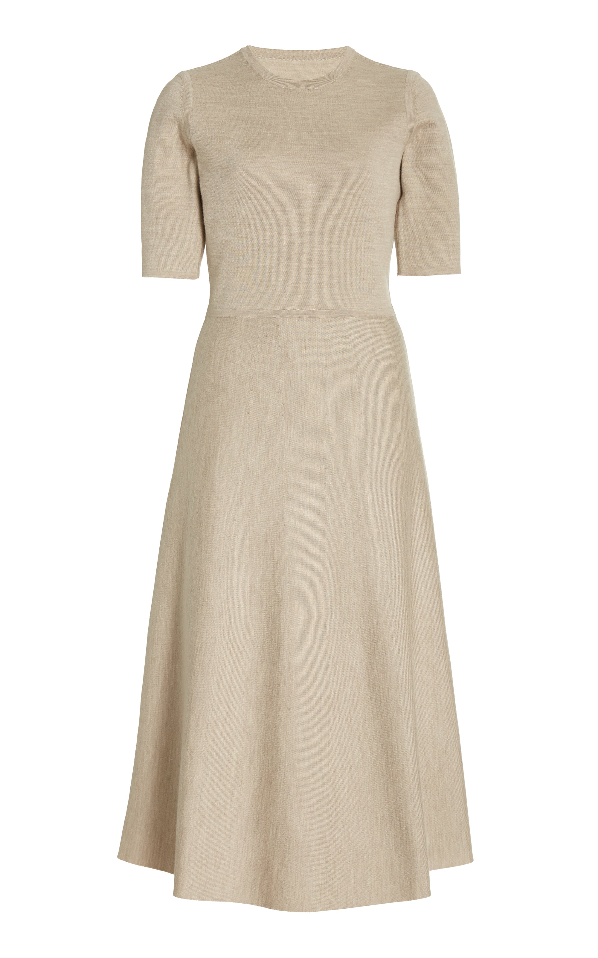 Gabriela Hearst - Seymore Knit Midi Dress in Oatmeal Merino Wool Cashmere - Oatmeal - Xs