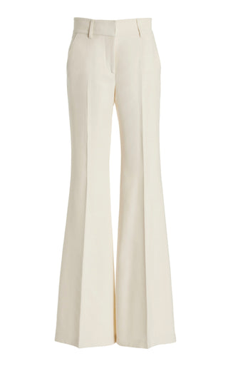 Ivory Virgin Wool Rhein Flare Pants - Front View | Gabriela Hearst