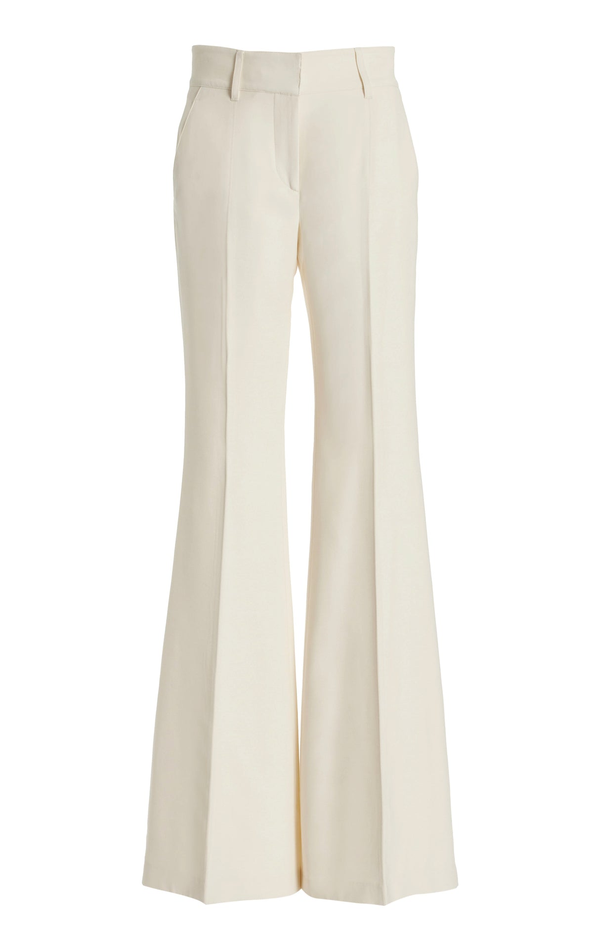 Ivory Virgin Wool Rhein Flare Pants - Front View | Gabriela Hearst
