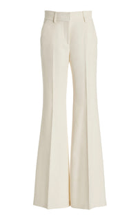 Ivory Virgin Wool Rhein Flare Pants - Front View | Gabriela Hearst