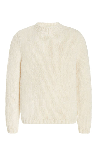 Ivory Cashmere Lawrence Knit Sweater - Back View, Hand-Knit in Uruguay | Gabriela Hearst
