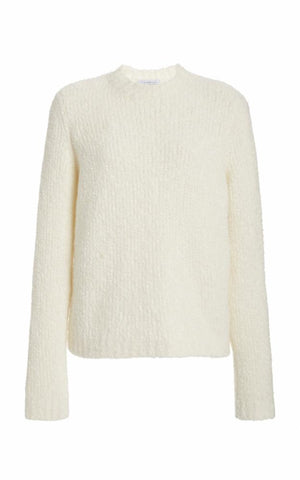 Philippe Knit Sweater in Ivory Cashmere Boucle