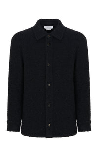 Drew Overshirt in Black Cashmere Boucle