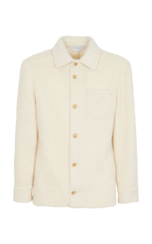 Drew Overshirt in Ivory Cashmere Boucle