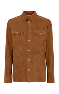 Lucas Overshirt in Camel Suede