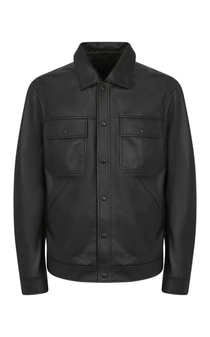 Levy Jacket in Black Nappa Leather