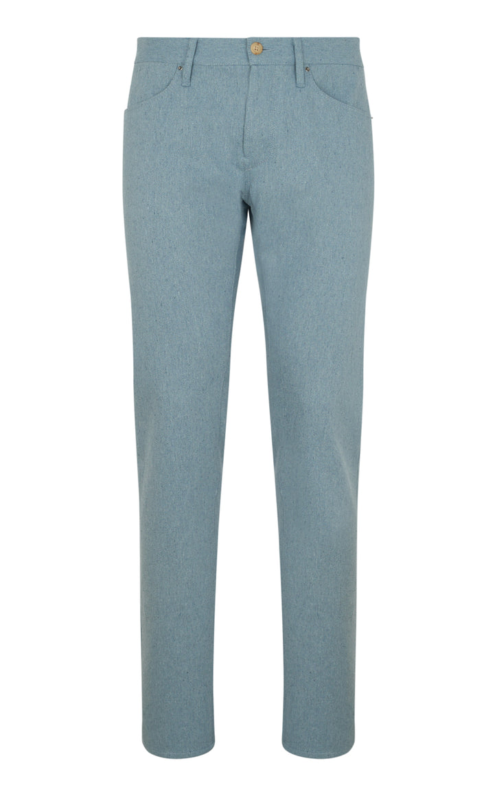 Anthony Five Pocket Pant in Light Blue Upcycled Melange Denim