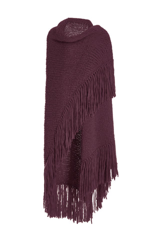 Lauren Knit Wrap in Deep Bordeaux Welfat Cashmere