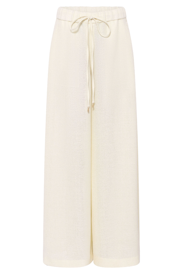 Gelos Wide-leg Pant in Ivory Alpaca Wool