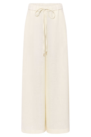 Gelos Wide-leg Pant in Ivory Alpaca Wool
