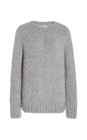 Lawrence Knit Sweater in Heather Grey Welfat Cashmere