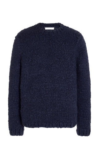 Navy Cashmere Lawrence Knit Sweater - Front View | Gabriela Hearst