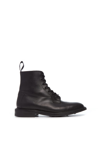 Black Leather Calvert Military Boot - Side View, Goodyear Welted | Gabriela Hearst