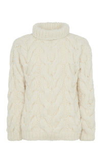 Ray Knit Sweater in Ivory Welfat Cashmere