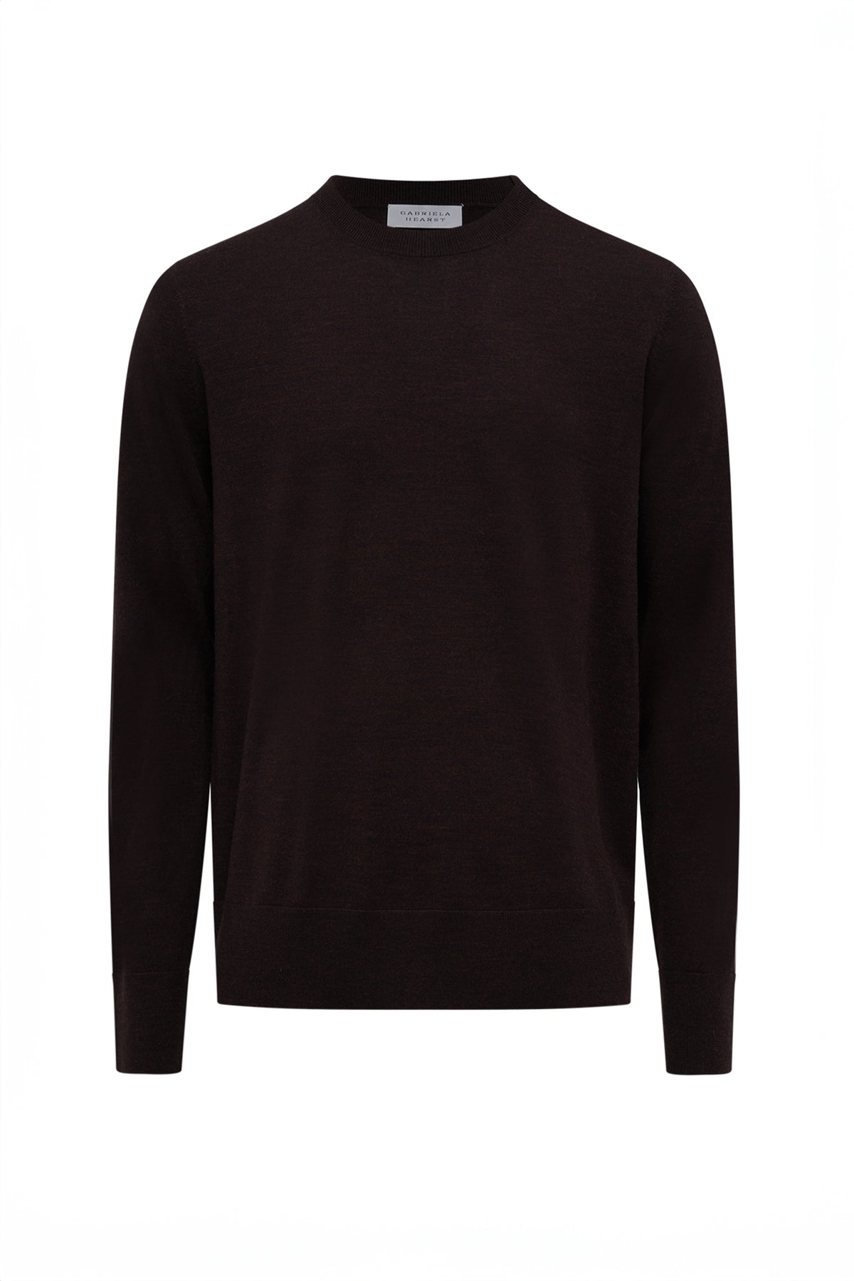 Palco Knit Sweater in Chocolate Merino Wool