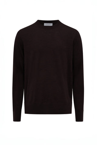 Palco Knit Sweater in Chocolate Merino Wool