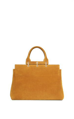 Large Amethyst Tote Bag in Golden Birch Suede