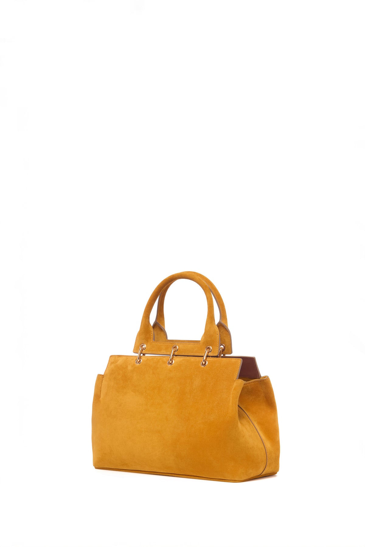 Small Amethyst Tote Bag in Golden Birch Suede