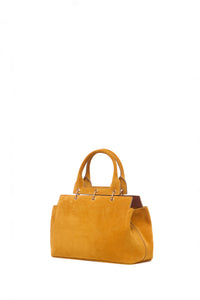 Small Amethyst Tote Bag in Golden Birch Suede