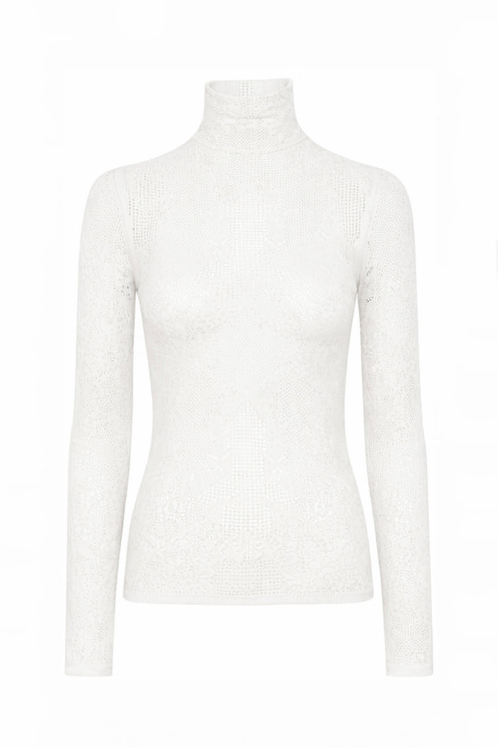 Waite Top in Ivory Merino Silk