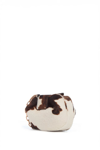 Ivory Cognac Pony Hair Demi Clutch - Side View | Gabriela Hearst
