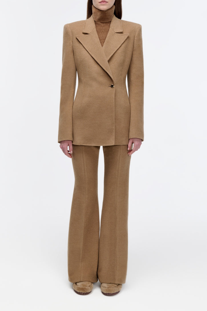 Lewis Blazer in Camel Cashmere Wool Corduroy