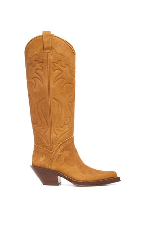 Capitana Cowboy Boot in Cashew Suede