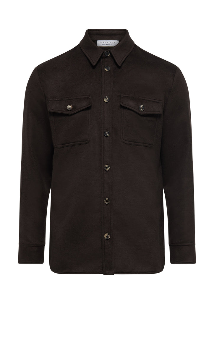 Lucas Overshirt in Chocolate Winter Silk