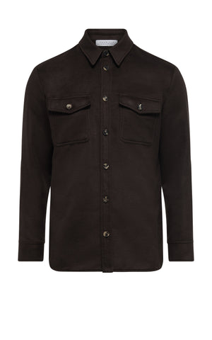 Lucas Overshirt in Chocolate Winter Silk