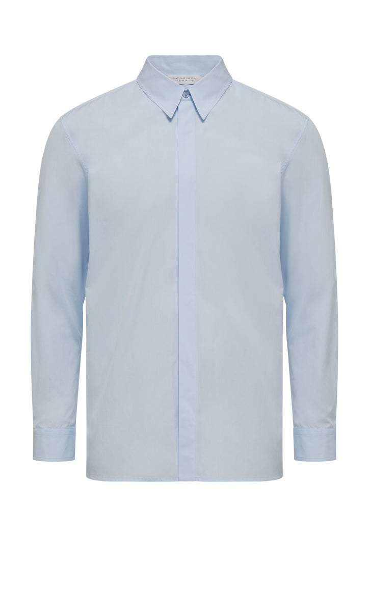 Nicolas Shirt in Light Blue Sea Island Cotton