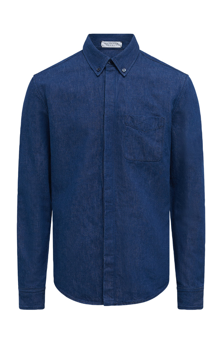 Cholul Shirt in Recycled Cotton Linen Denim