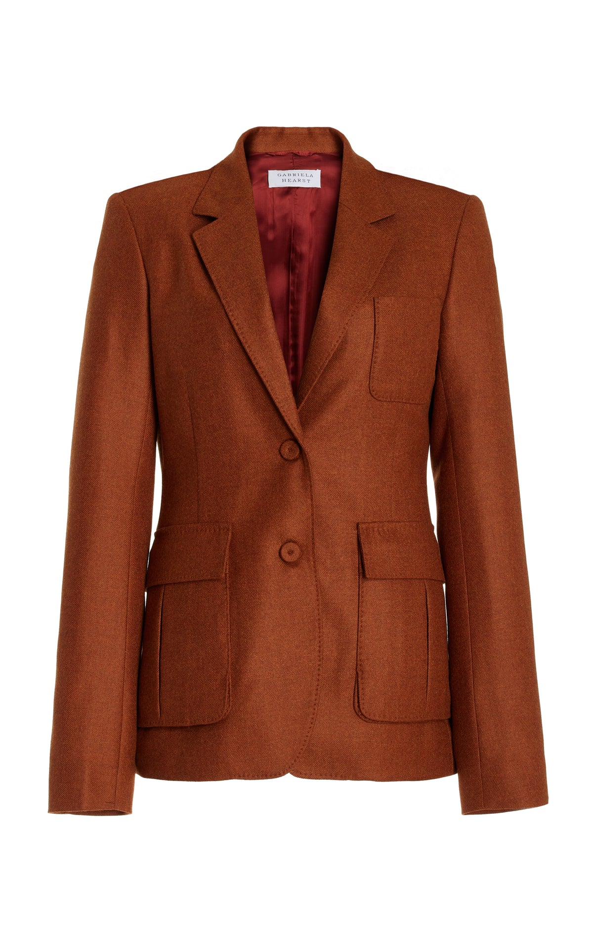 Louisa Blazer in Rust Melange Virgin Wool Cashmere Flannel