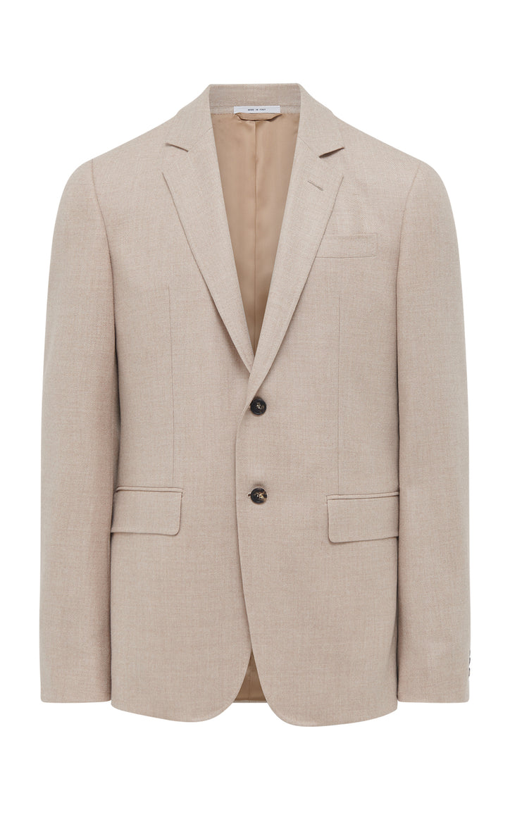 Irving Jacket in Camel Virgin Wool Cashmere Flannel