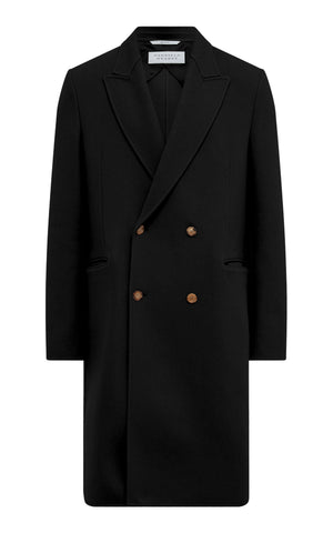 Mcaffrey Coat in Black Double-Face Recycled Cashmere