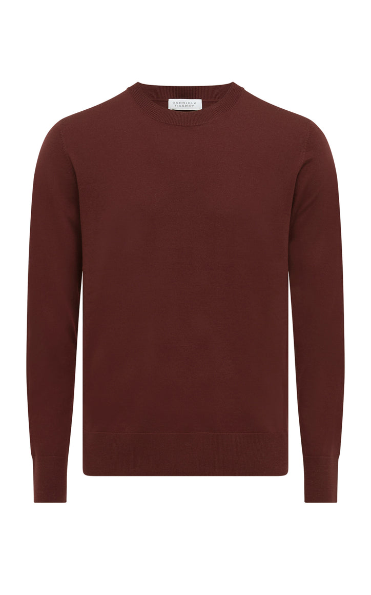 Palco Knit Sweater in Burnt Sienna Merino Wool