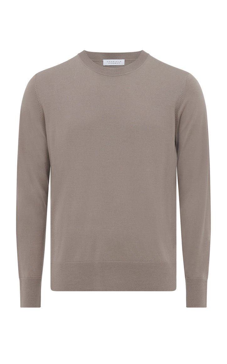 Palco Knit Crewneck in Oatmeal Merino Wool