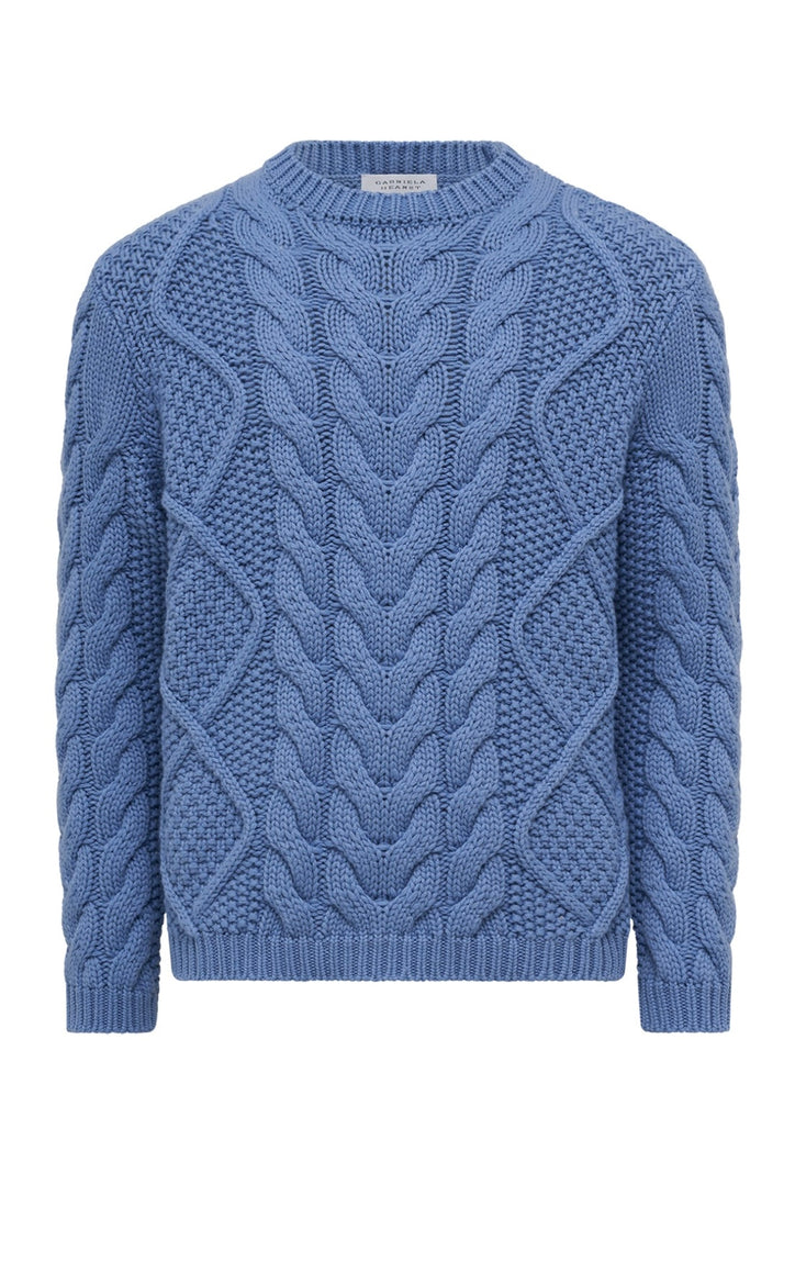 Geoffrey Knit Sweater in Light Blue Denim Cashmere