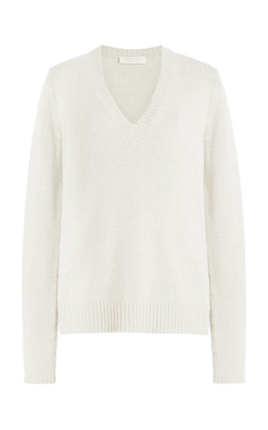 Isiah Knit Sweater in Ivory Cashmere