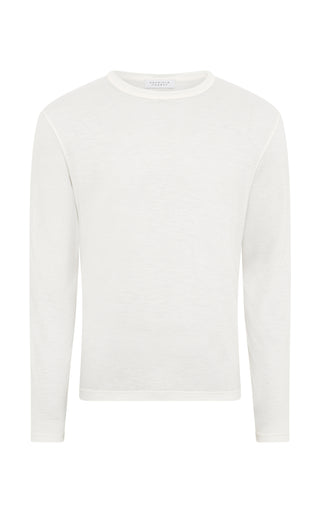 Owen Long Sleeve T-Shirt in Ivory Cashmere Jersey