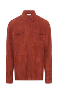 Lucas Overshirt in Rust Suede