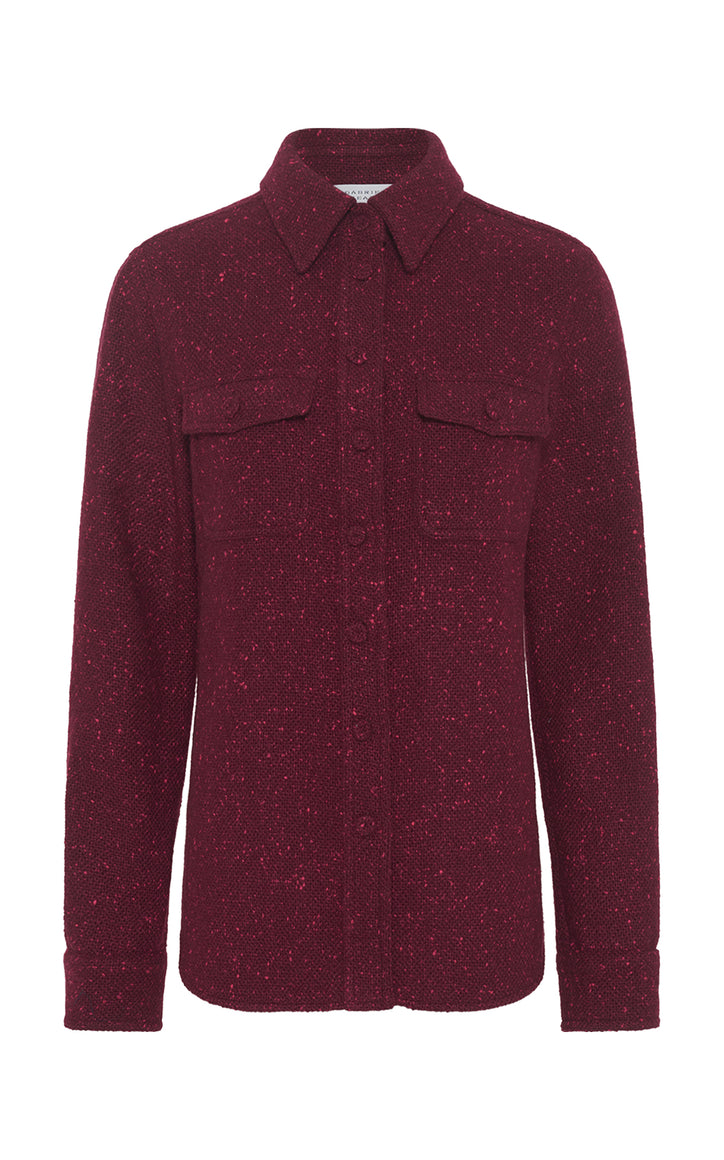 John Austin Shirt in Bordeaux Speckled Cashmere