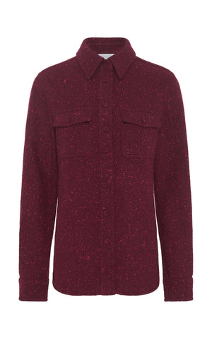 John Austin Shirt in Bordeaux Speckled Cashmere