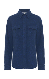 John Austin Shirt in Electric Navy Speckled Cashmere