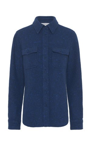 John Austin Shirt in Electric Navy Speckled Cashmere