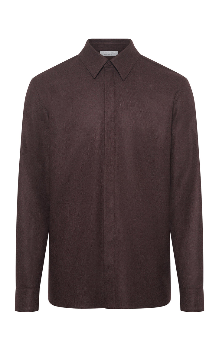 Abbe Shirt in Burnt Sienna Virgin Wool Cashmere