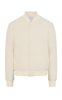 Brandon Bomber in Ivory Recycled Cashmere Boucle