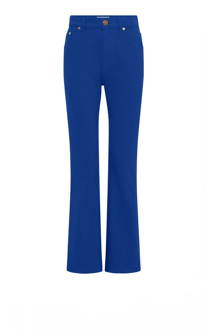 Ezra Bootcut Cropped Jean in Cobalt Recycled Cotton Denim