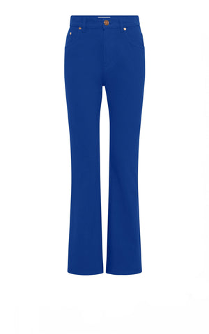 Ezra Bootcut Cropped Jean in Cobalt Recycled Cotton Denim