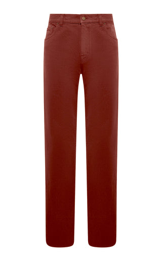 Rey Straight-leg Five Pocket Pant in Burnt Sienna Recycled Cotton Denim