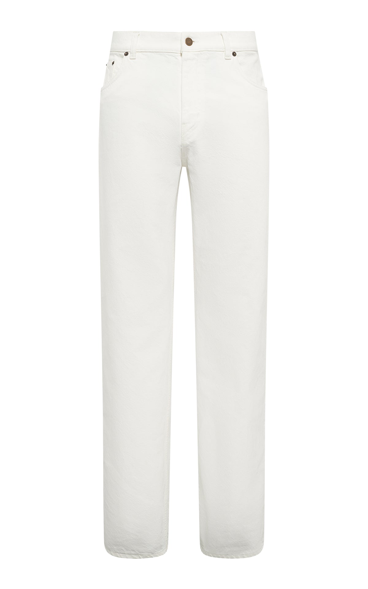 Rey Straight-leg Five Pocket Pant in White Recycled Cotton Denim